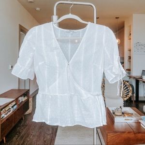 Madewell White Peplum Top